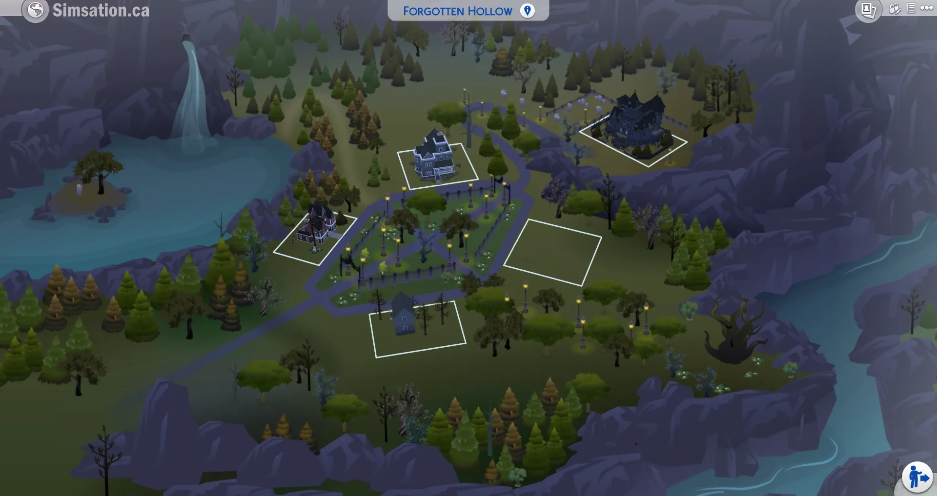 Unlabelled map of Forgotten Hollow